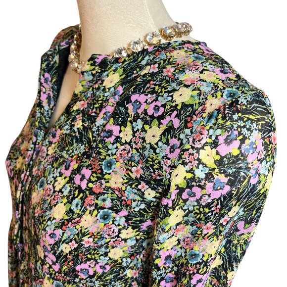 ZARA Long Sleeved Floral Dress Size Small but Roomy Ruffled Lined Peasant - Picture 4 of 12